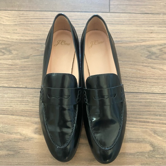 J.CREW Academy Penny Loafers Black Leather Size 7.5 Item J8501 - Picture 4 of 12